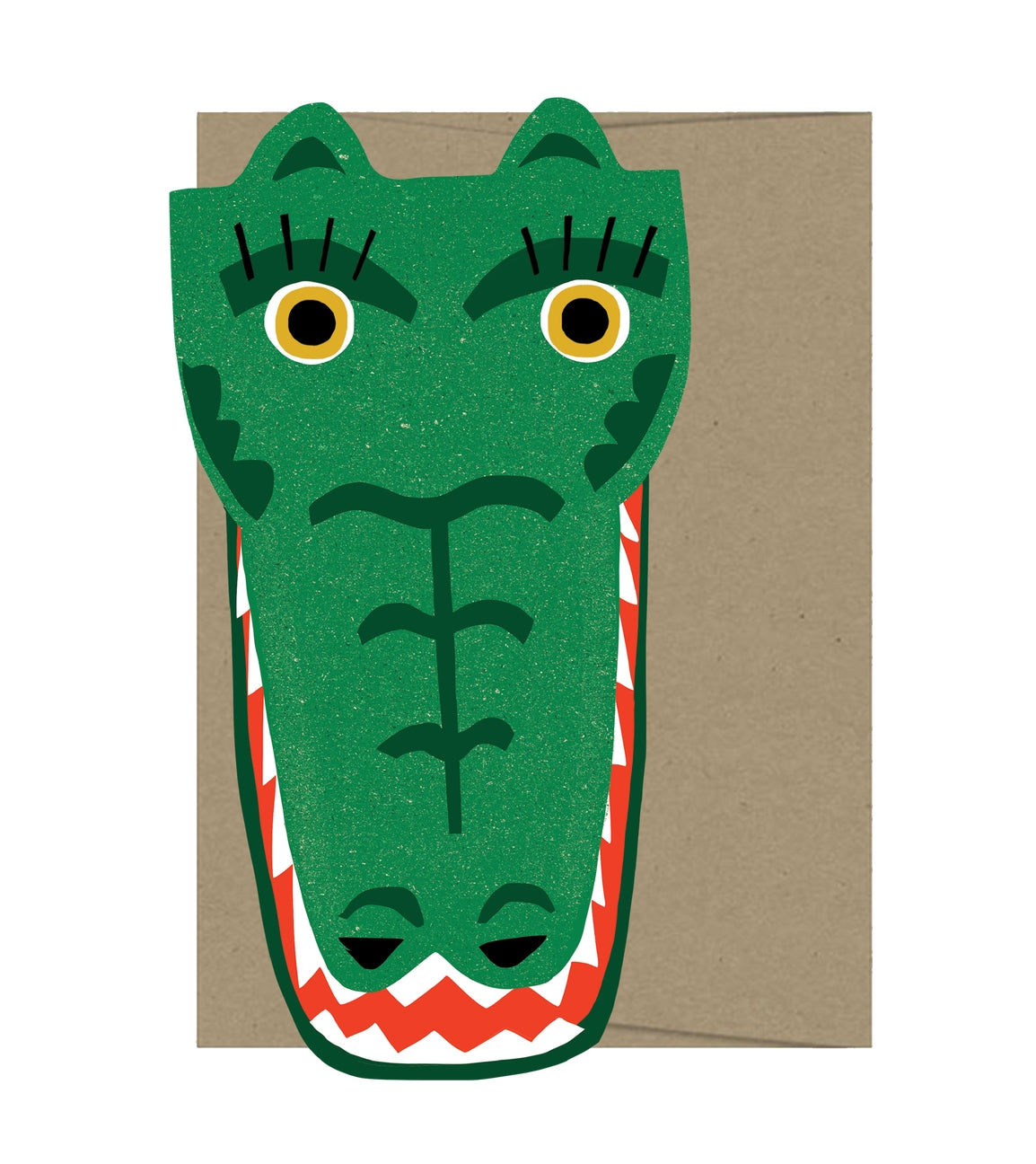 Karte mit Umschlag, Krokodil
