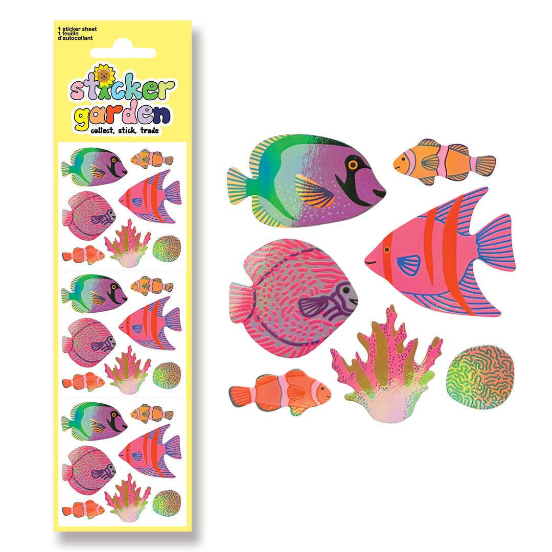 Stickerbogen Fische, Glänzend
