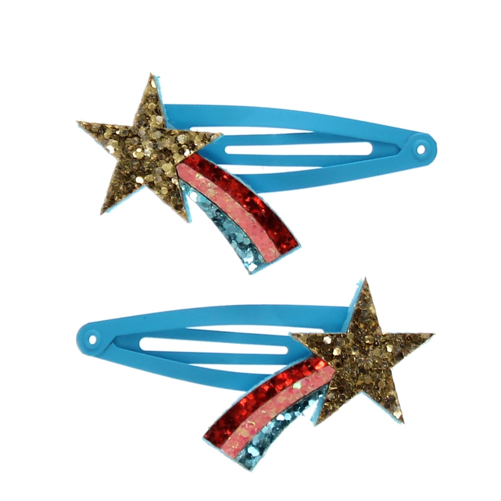 Glitzer-Haarspangen (2er-Set) - Sternschnuppe