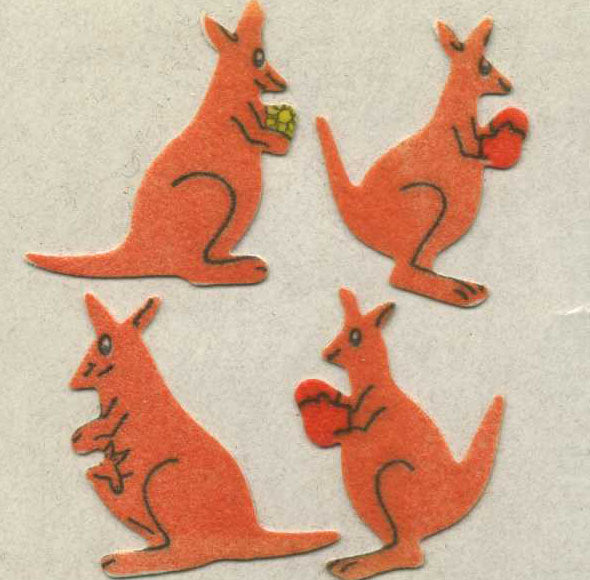 Retro Sticker Kängurus, Fell