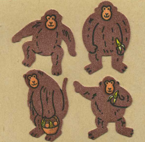 Retro Sticker Affen, Fell