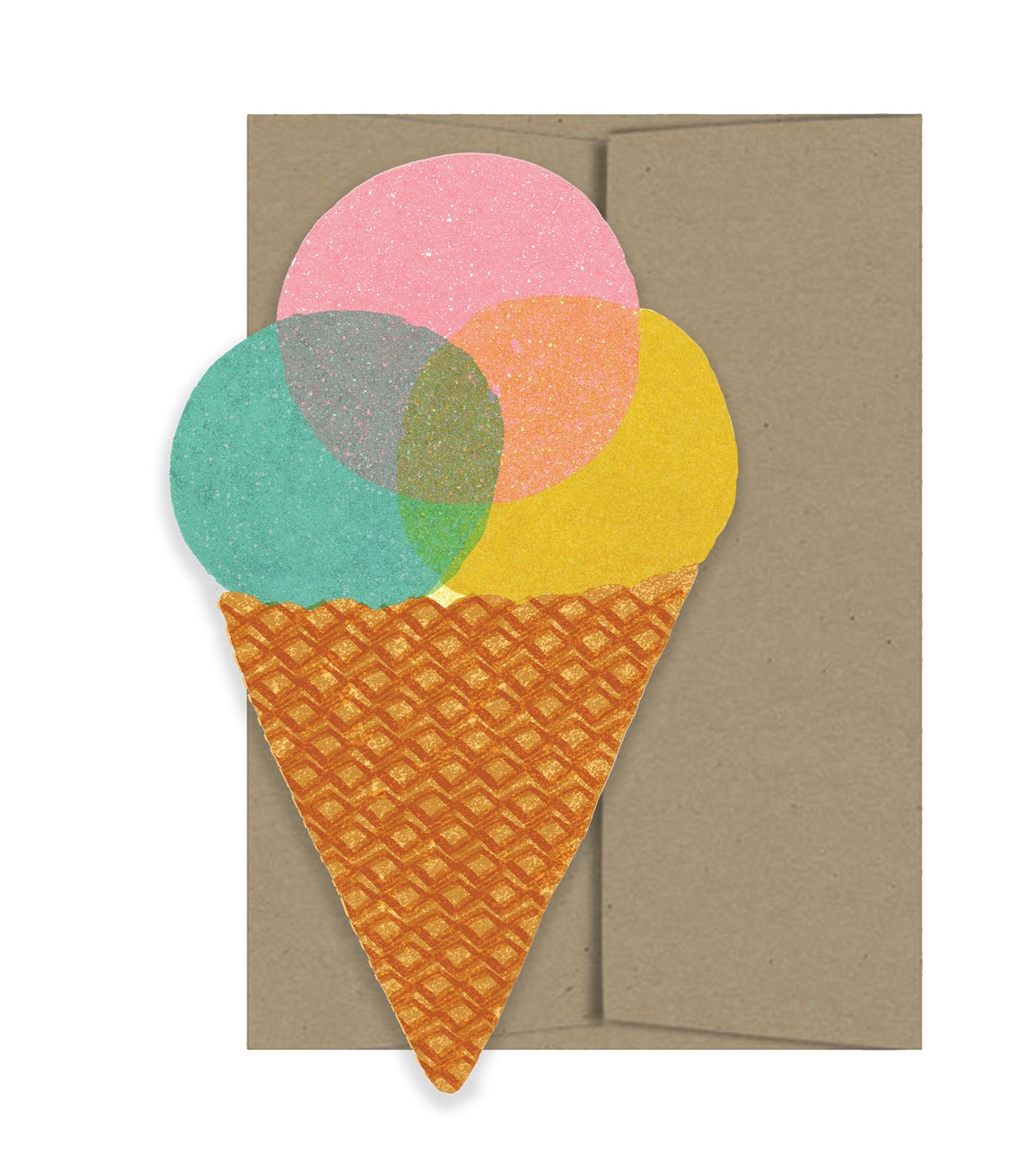 Karte mit Umschlag, Eis