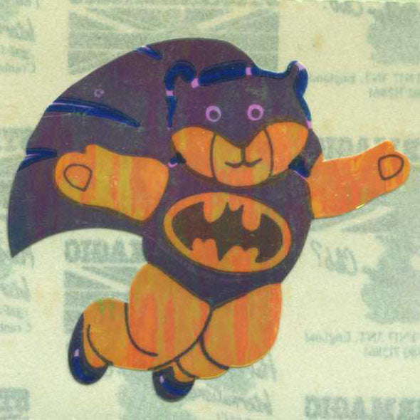 Retro Sticker Bat Teddy, Glänzend