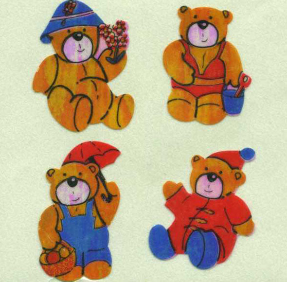 Retro Sticker Teddies, Glänzend
