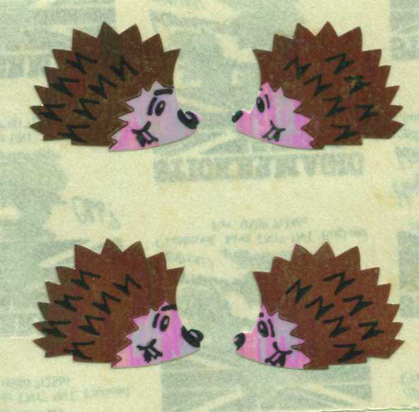 Retro Sticker Igel, Glänzend