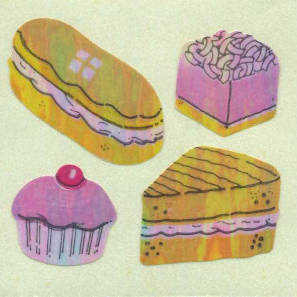 Retro Sticker Kuchen, Glänzend