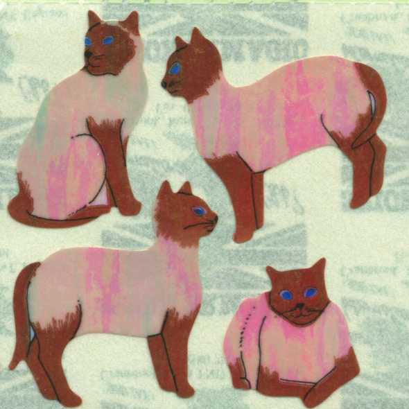 Retro Sticker Katzen, Glänzend