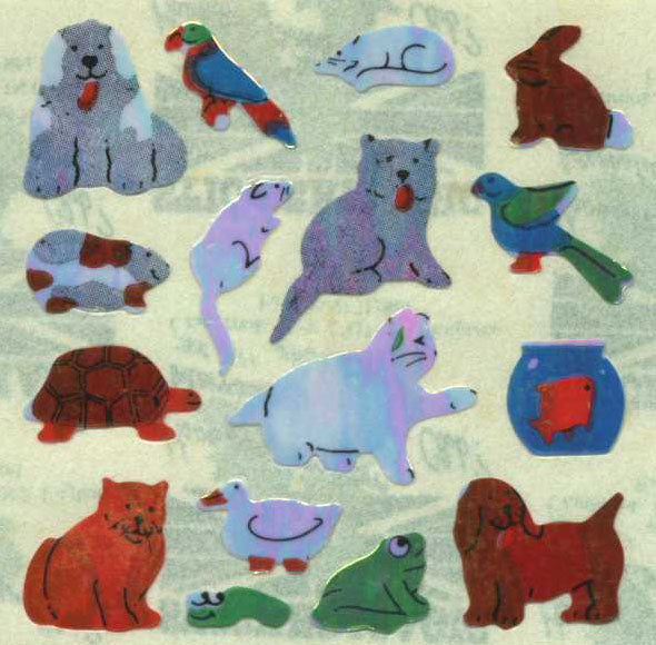 Retro Sticker Mini Tiere, Glänzend