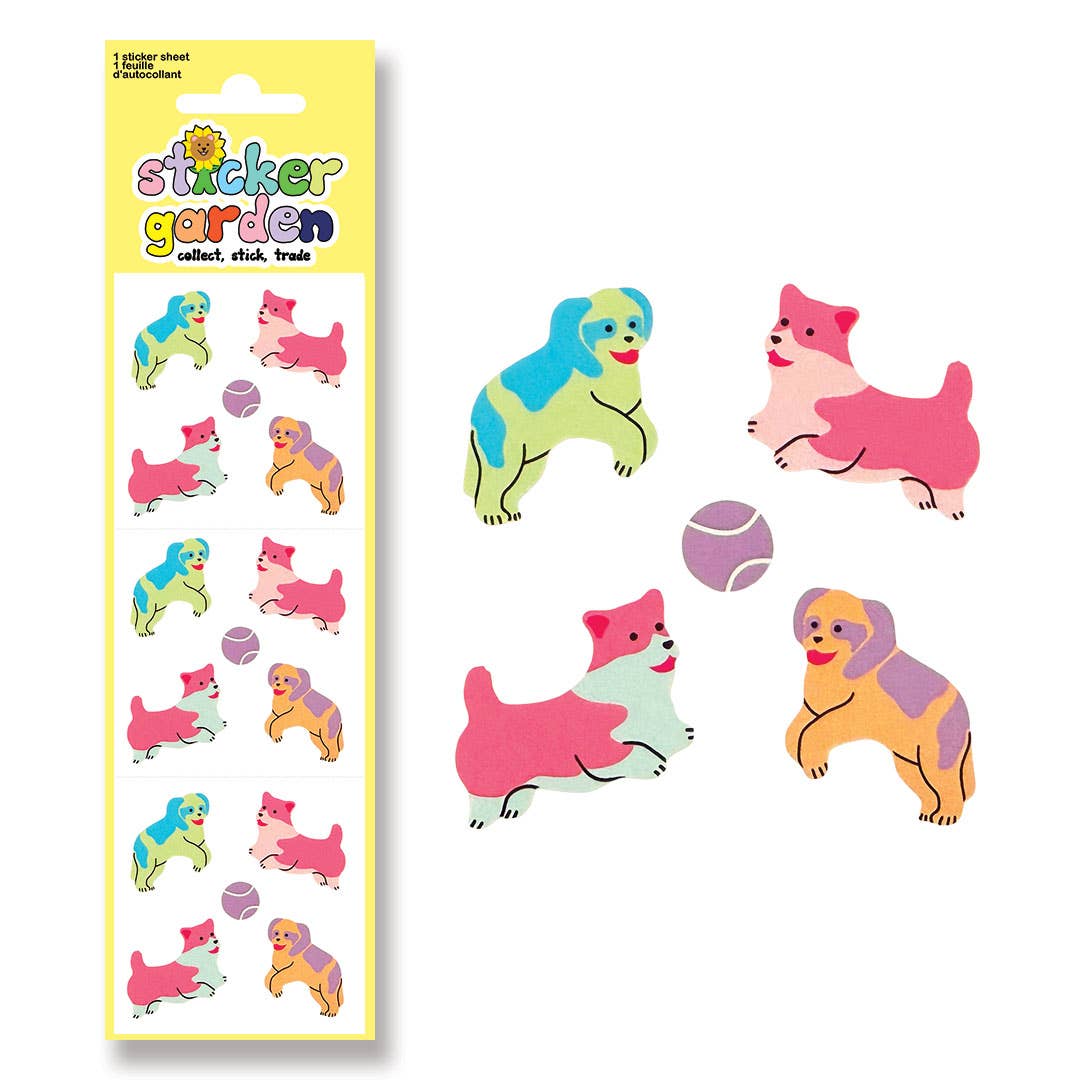 Stickerbogen Hunde, Pastell