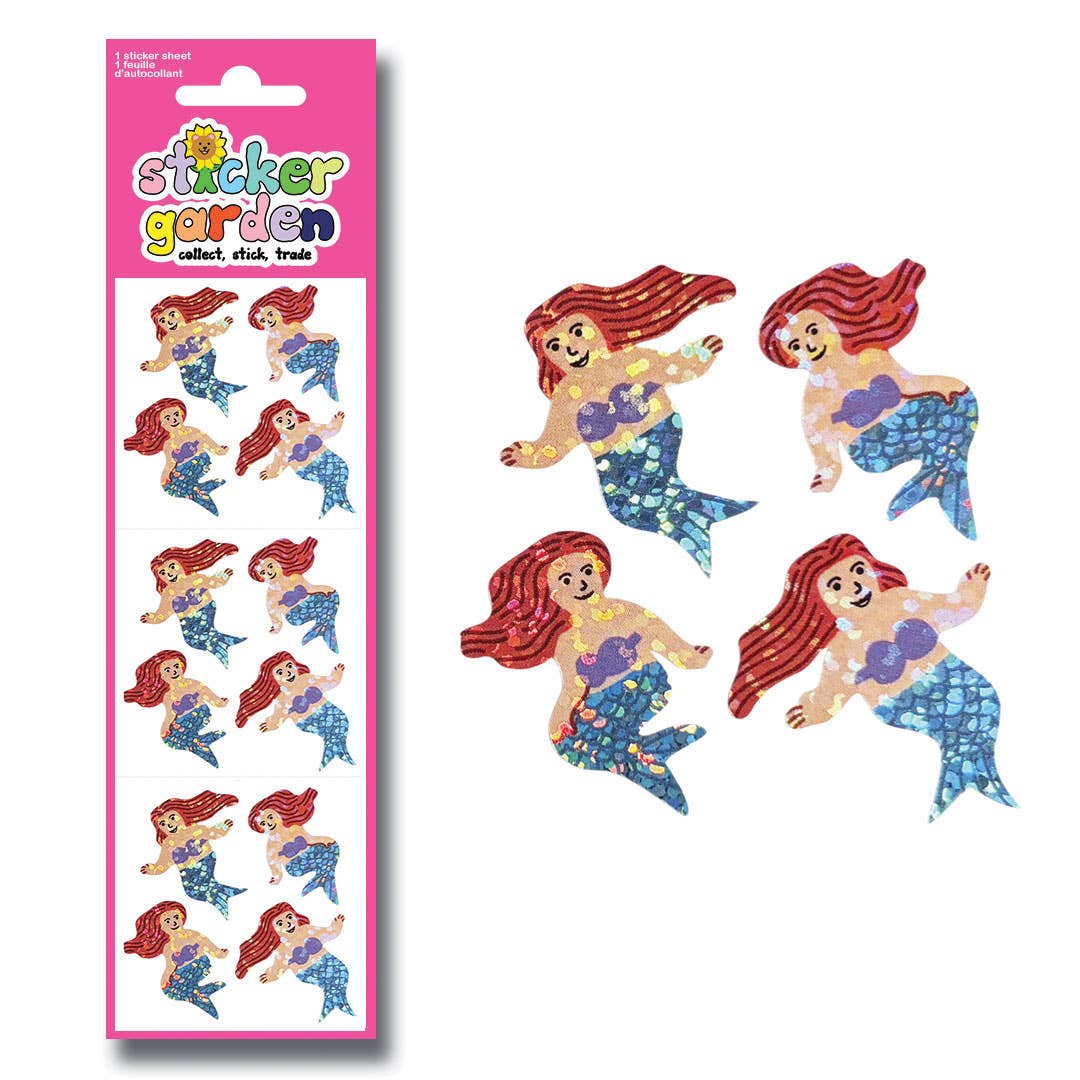 Stickerbogen Meerjungfrauen, Glitzer
