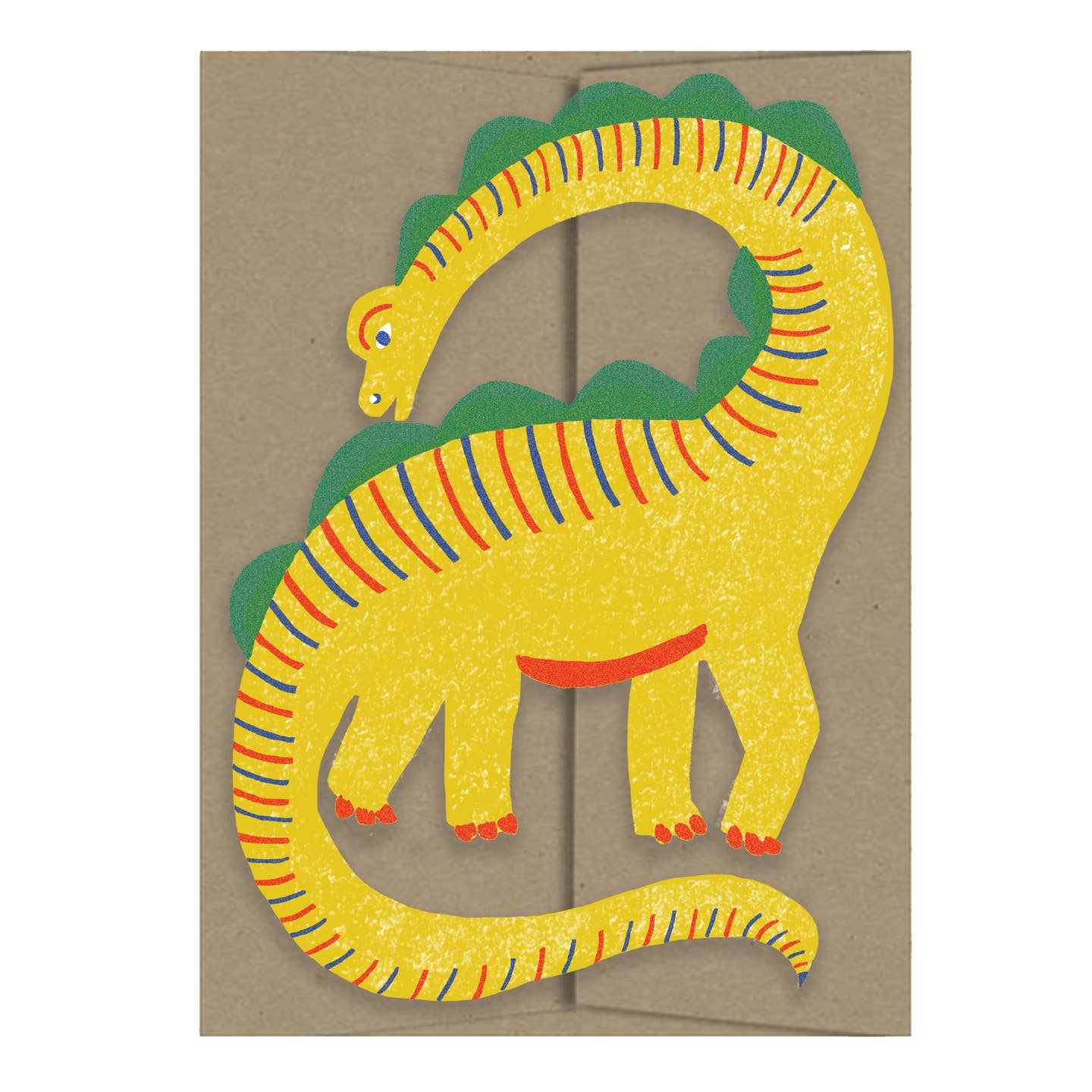 Karte mit Umschlag, Dino