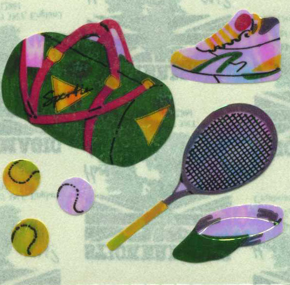 Retro Sticker Tennis, Glänzend