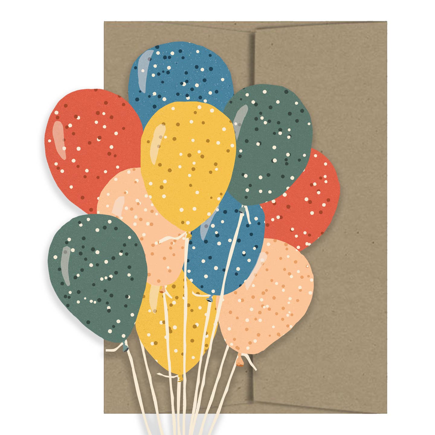 Karte mit Umschlag, Luftballons
