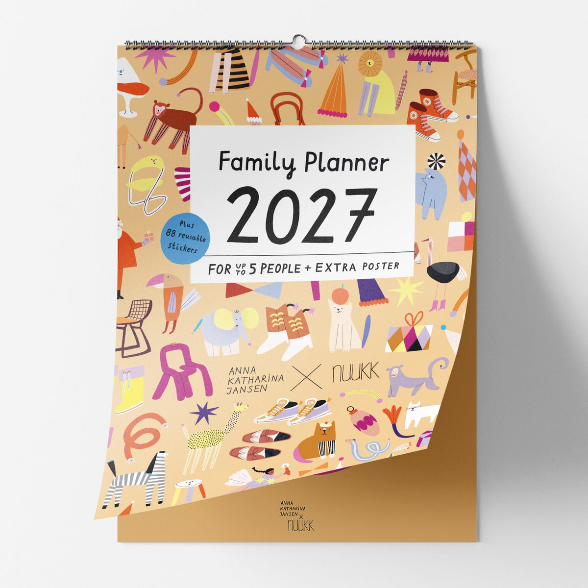 2027 Familien-Kalender mit Poster + Aufklebern