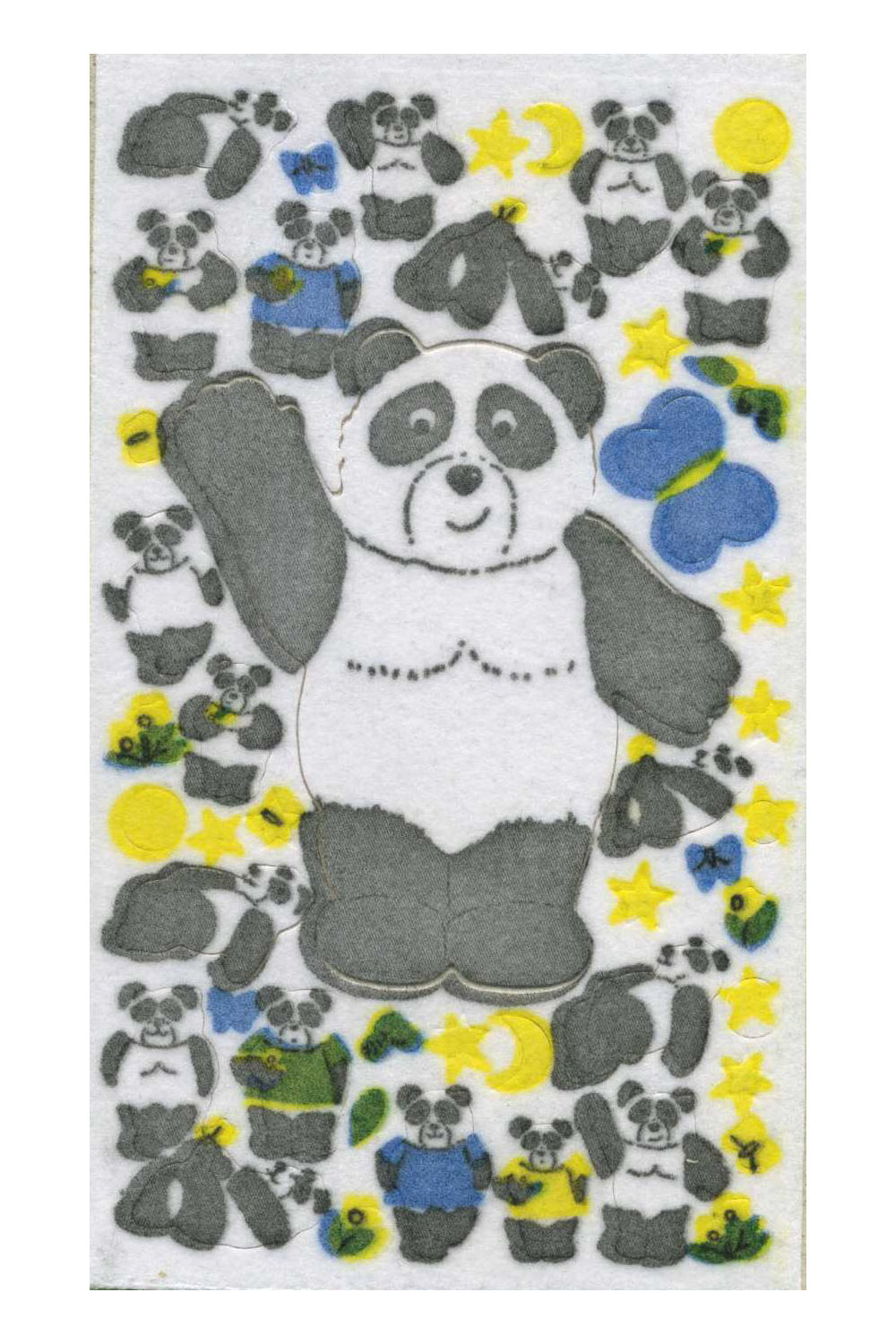 Retro Sticker Pandas, 1x Maxi Bogen, Fell
