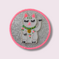 Glitzer Patch-it Lucky Cat Silber-Pink