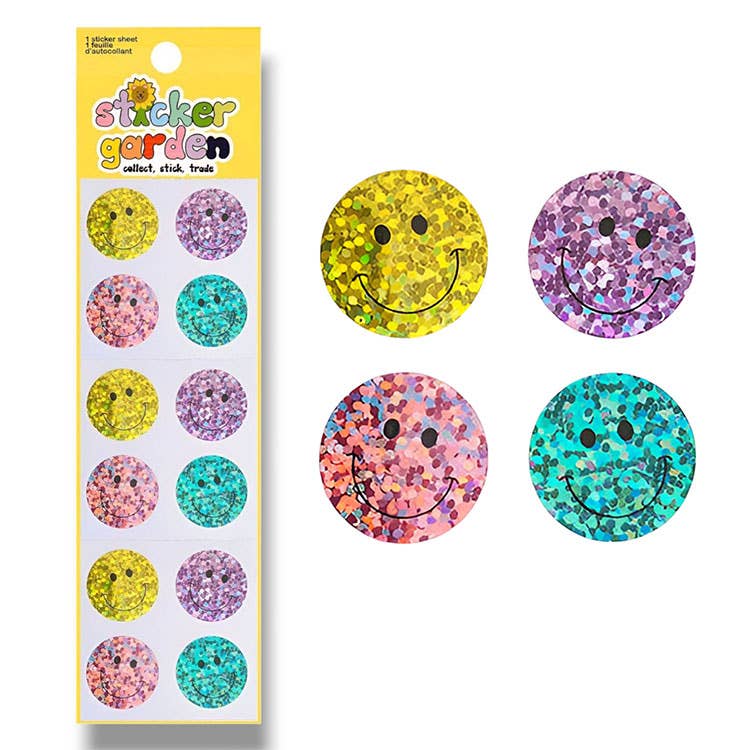 Stickerbogen Smiles, Glitzer