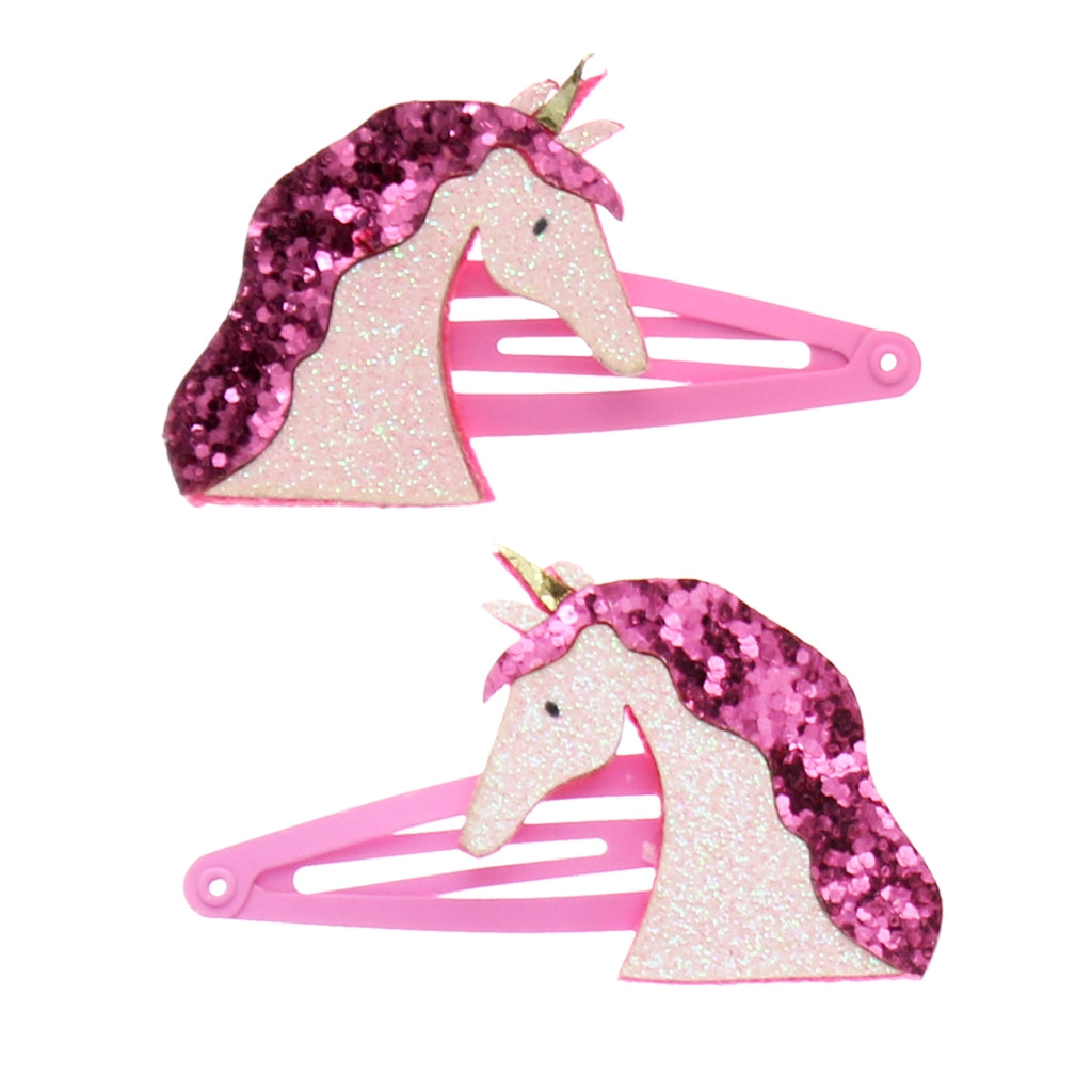 Glitzer-Haarspangen (2er-Set) - Einhorn