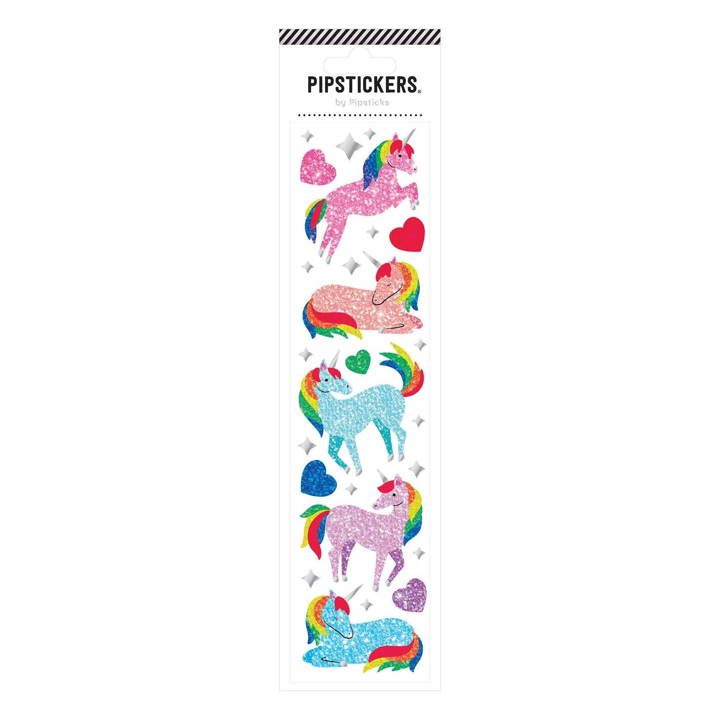 Stickerbogen, Glitzer-Einhörner