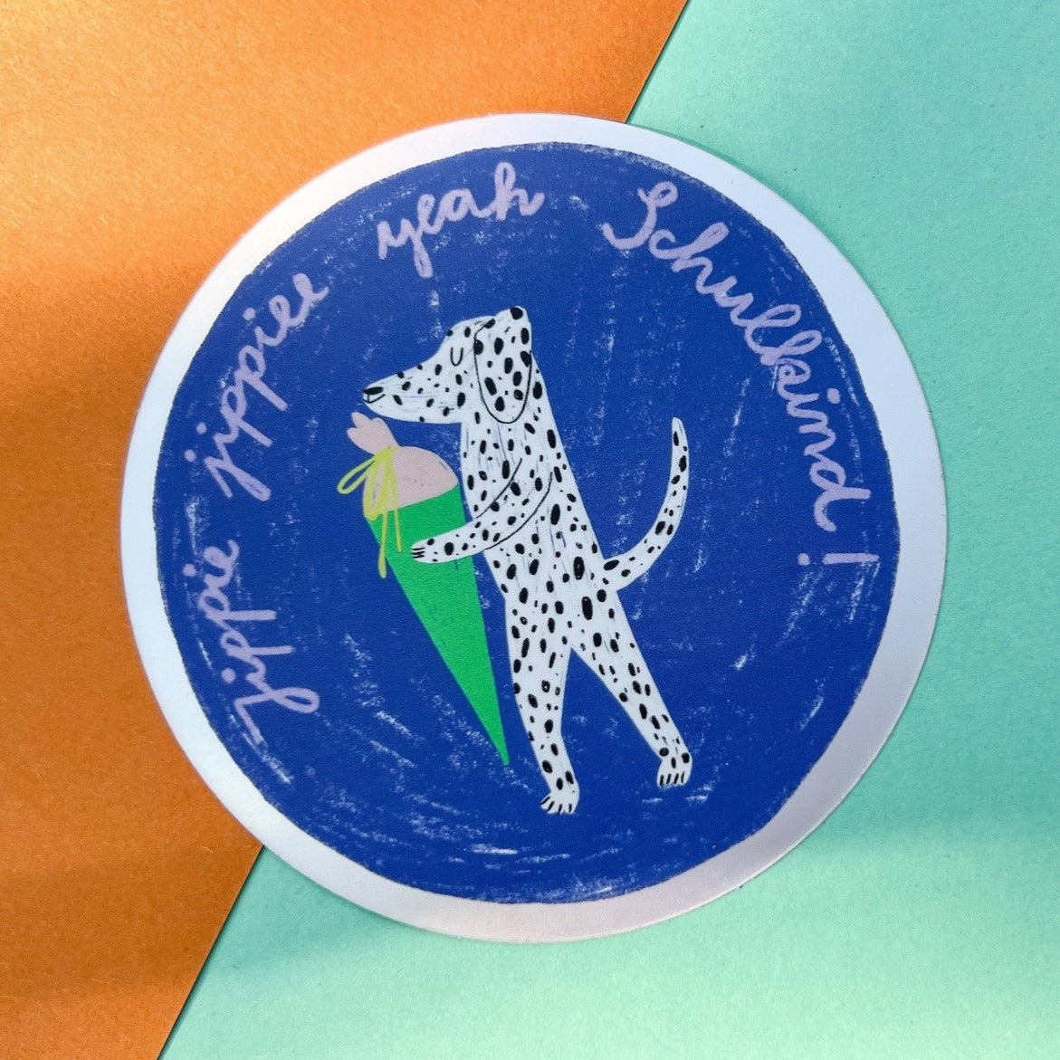 Schulkind-Sticker 'Hund mit Spiegeleffekt'