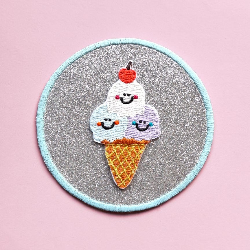 Patch-it Eis, Silber-Glitzer