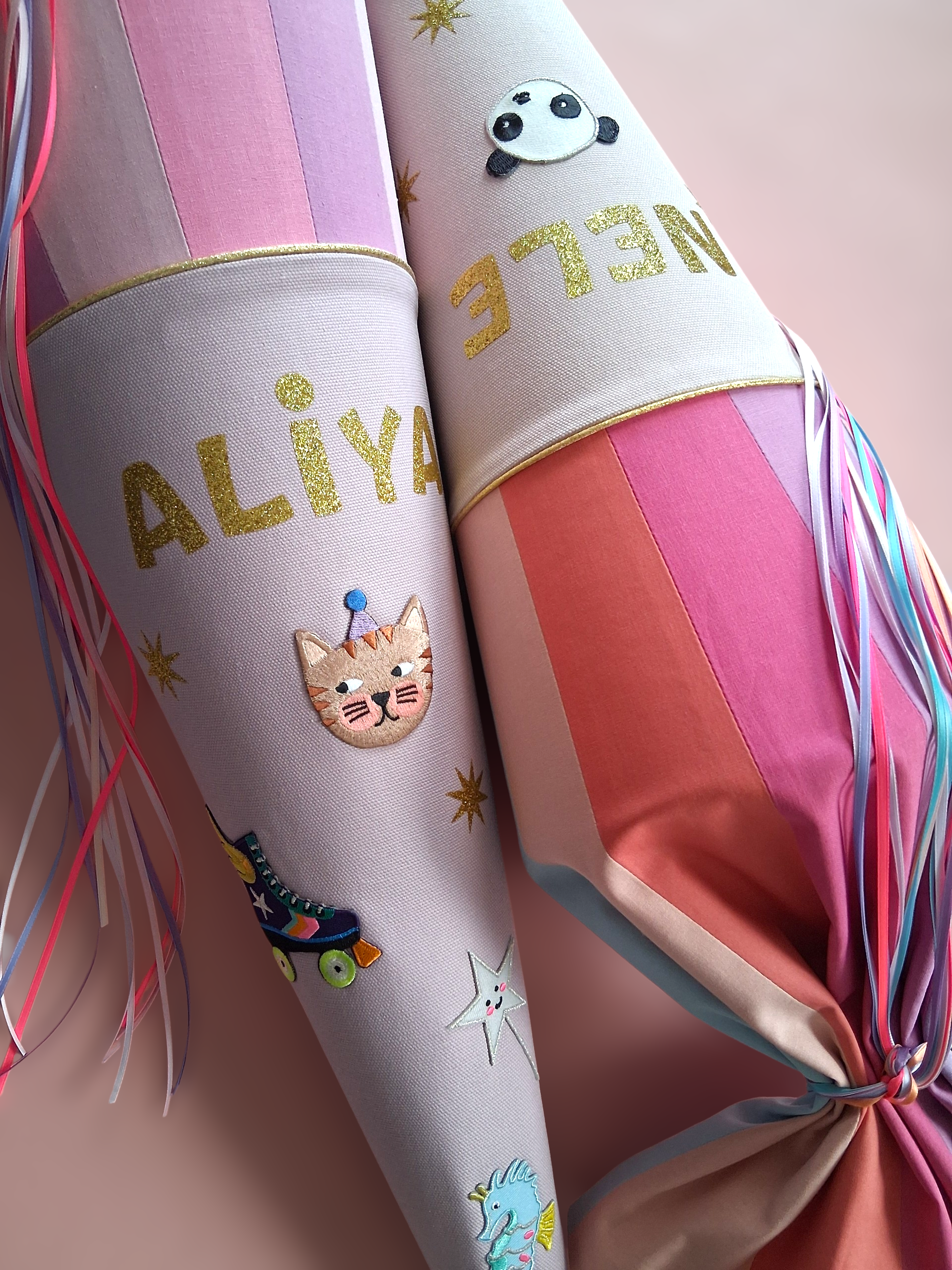 Superbunte Schultüte -Uni/ Flieder,Rosa,Pink