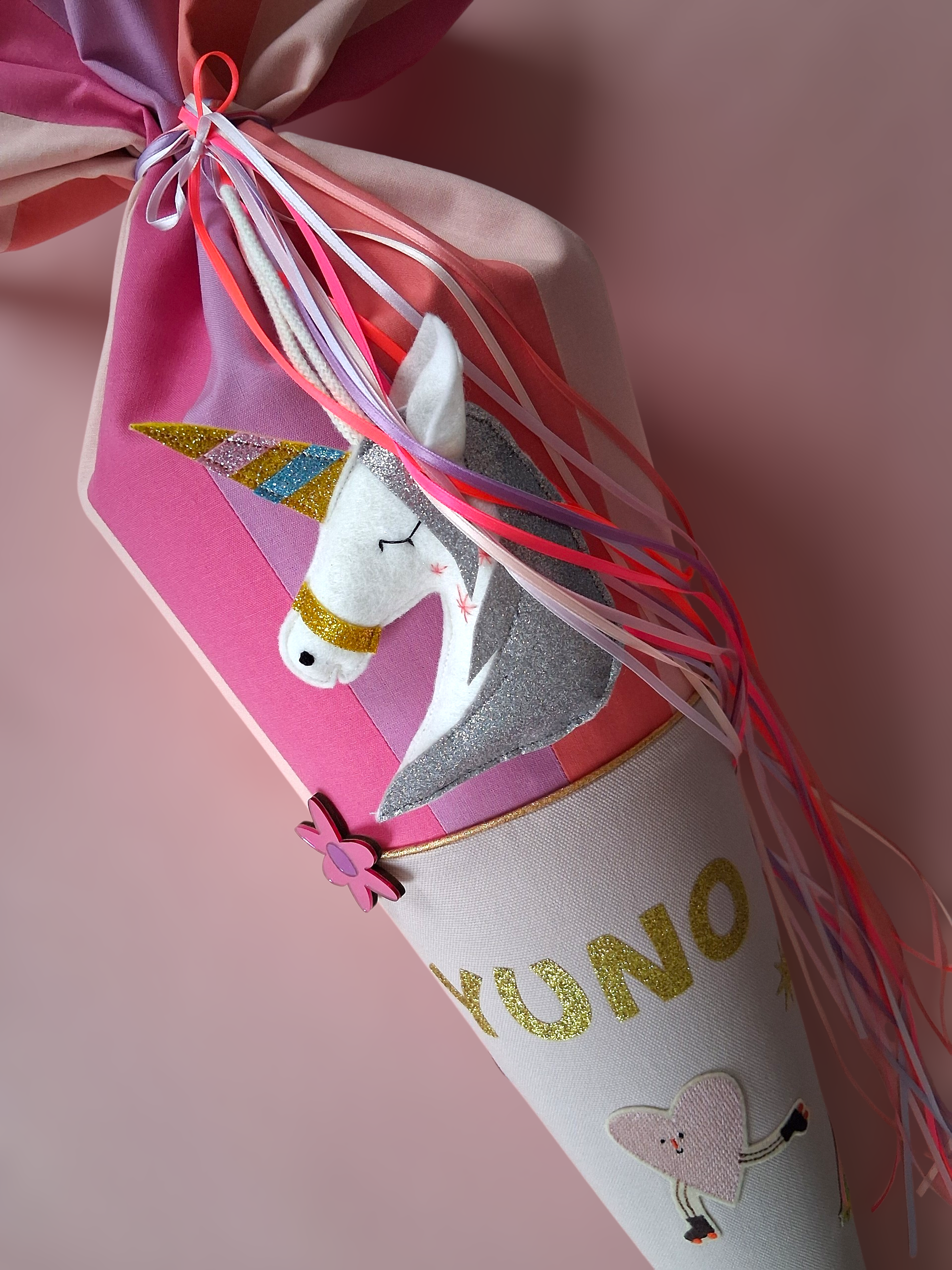Superbunte Schultüte -Uni/Rosa,Koralle,Lila,Rosa