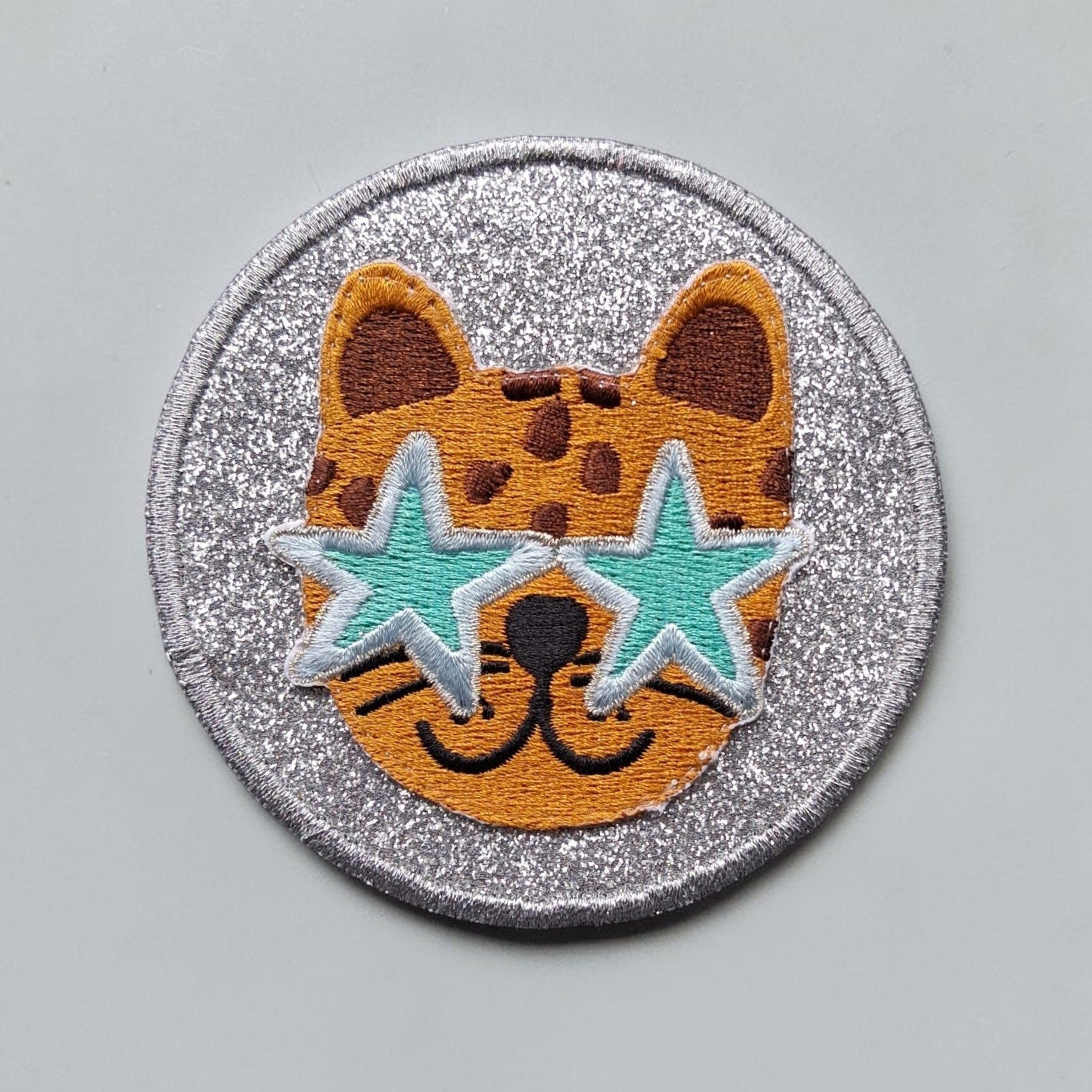 Patch-it Happy Leo, Silber-Glitzer