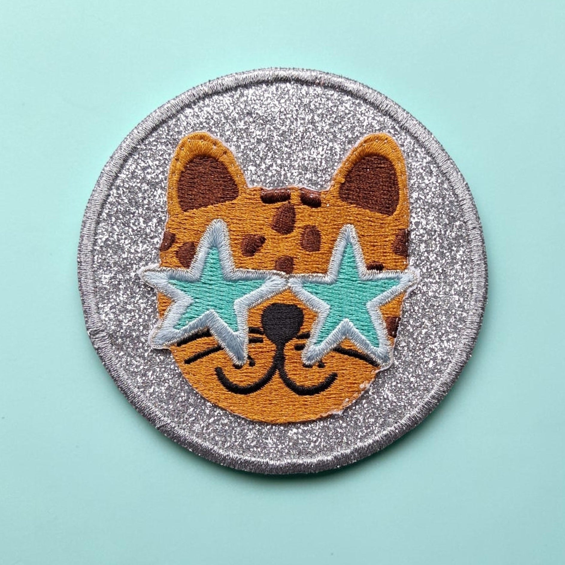 Patch-it Happy Leo, Silber-Glitzer