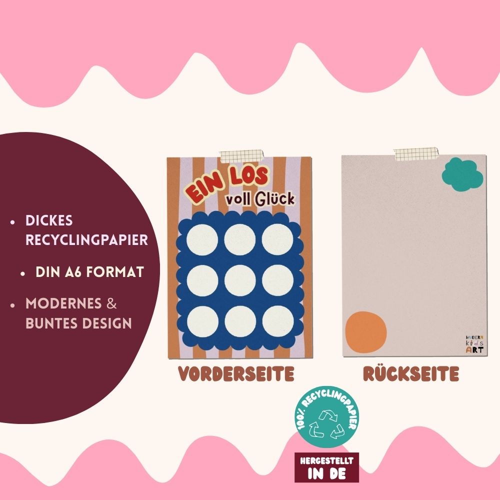 Rubbelkarte, Glückslos, DIN A6