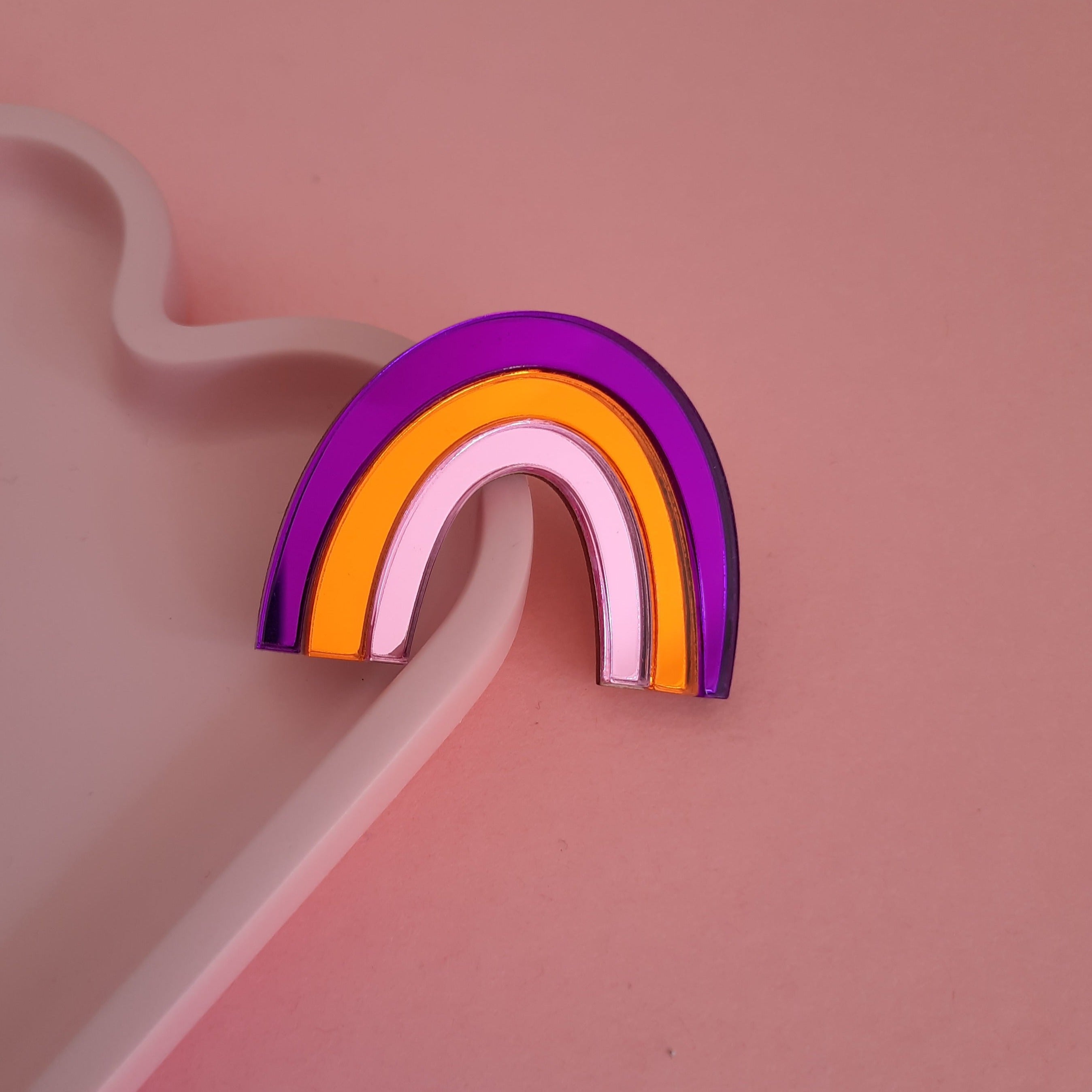 Spiegel Magnet/Pin -Regenbogen-