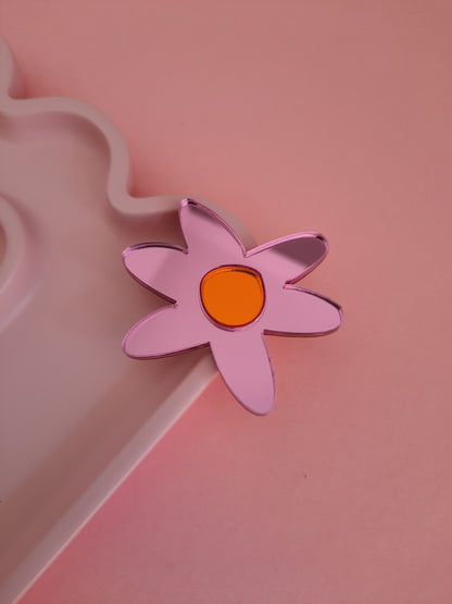 Spiegel Magnet/Pin -Blume-